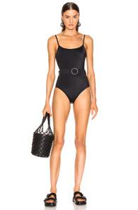 Solid & Striped Nina Belt Swimsuit In Black