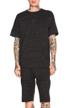 Helmut Lang Tweed Ottoman Seamed Short Sleeve Sweatshirt In Black