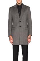 Maison Margiela Herringbone Wool Coat In Gray