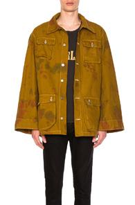 Rhude Camo Cargo Jacket In Ombre & Tie Dye,green