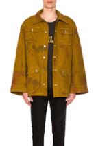 Rhude Camo Cargo Jacket In Ombre & Tie Dye,green