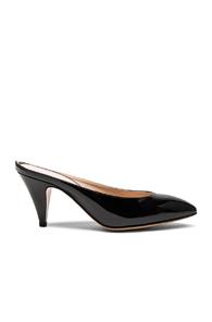 Mansur Gavriel Patent Leather Heel Slippers In Black