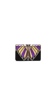 Givenchy Wings Leather Patchwork Pandora Chain Wallet In Black,metallics
