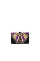 Givenchy Wings Leather Patchwork Pandora Chain Wallet In Black,metallics