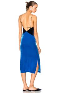 Dion Lee Laced Velvet Slip Dress In Blue