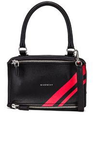 Givenchy Red Stripe Small Pandora Bag In Black,red