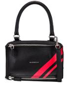 Givenchy Red Stripe Small Pandora Bag In Black,red