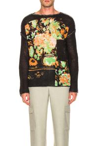 Acne Studios Kameron Wool Lace Print Knit In Black