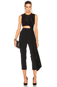 Roksanda Cady & Crepe Moroccan Thurloe Jumpsuit In Black