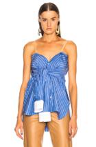 Maison Margiela Pinstriped Poplin Shirt In Blue,stripes