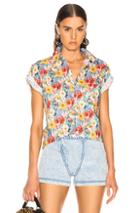 R13 Skater Shirt In Blue,floral