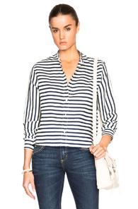 Rag & Bone/jean Crop Leeds Top In Stripes,blue
