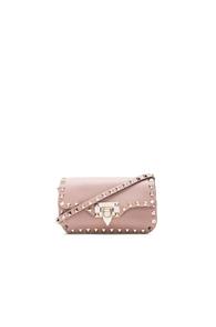 Valentino Rockstud Crossbody Bag In Neutrals