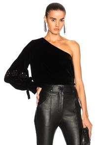 Tanya Taylor Velvet Anka Top In Black