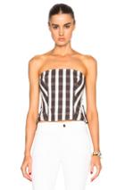 Brock Collection Bree Corset Top In Brown,checkered & Plaid