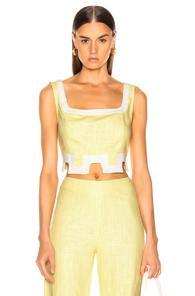 Staud Bert Top In Yellow,white