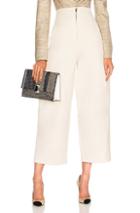 Chloe Stretch Cotton High Waisted Wide Leg Pants In White