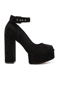 Alexander Wang Suede Aiko Heels In Black
