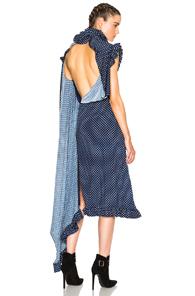 Vetements Dress In Geometric Print,blue
