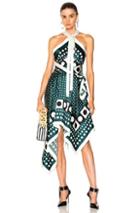 Monse Asymmetric Dress In Green,abstract