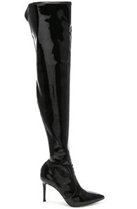 Gianvito Rossi Vinyl Gillian Thigh High Boots In Black