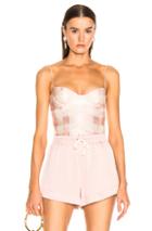 Brock Collection Check Bustier Top In Plaid,pink