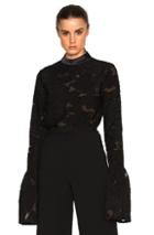 Self-portrait Fil Coup Blossom Top In Black
