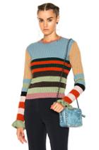 Valentino Striped Collared Sweater In Stripes,blue