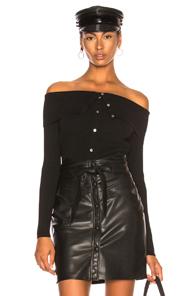 Frame Fold Up Cardigan Top In Black