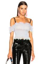 Sandy Liang Ibiza Off Shoulder Top In Blue