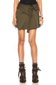 Isabel Marant Jaci Cotton Satin Skirt In Green