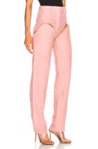 Y Project Front Cut Tailored Pant In Pink