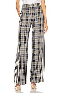 Monse Racing Stripe Vintage Pant In Blue,plaid