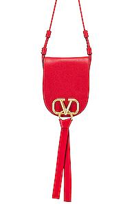 Valentino Vring Small Saddle Bag In Red