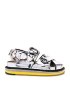 Maison Margiela Mirror Leather Sandals In Metallics