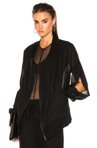 Ann Demeulemeester Drape Bomber Jacket In Black