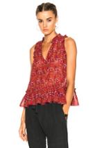Ulla Johnson Cecile Blouse In Floral,red