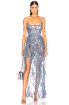 Aadnevik Sparkling Lace Bustier Gown In Blue