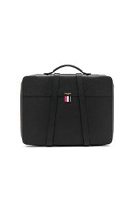 Thom Browne Pebble Grain Handle Zip Top Artist Folio In Black
