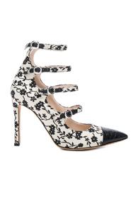 Altuzarra Isabella Multi Strap Mary Jane Heels In White,floral