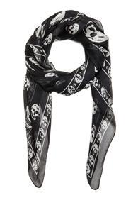 Alexander Mcqueen Printed Silk Chiffon Skull Scarf In Black,geometric Print