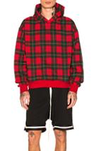 Fear Of God Plaid Everyday Hoodie In Red,checkered & Plaid