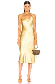 Ganni Cameron Dress In Abstract,yellow