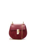 Chloe Small Suede Drew Bag In Red
