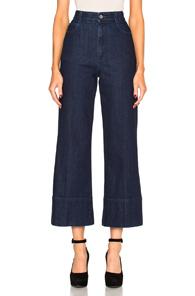 Stella Mccartney High Waisted Crop Trousers In Blue