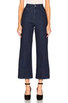 Stella Mccartney High Waisted Crop Trousers In Blue