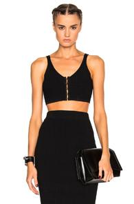T By Alexander Wang Rib Crop Top In Black