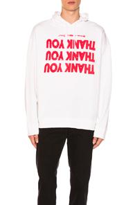Raf Simons Regular Fit Thank You Hoodie In White
