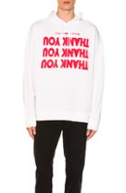 Raf Simons Regular Fit Thank You Hoodie In White