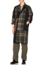 Kolor Plaid Coat In Checkered & Plaid,green